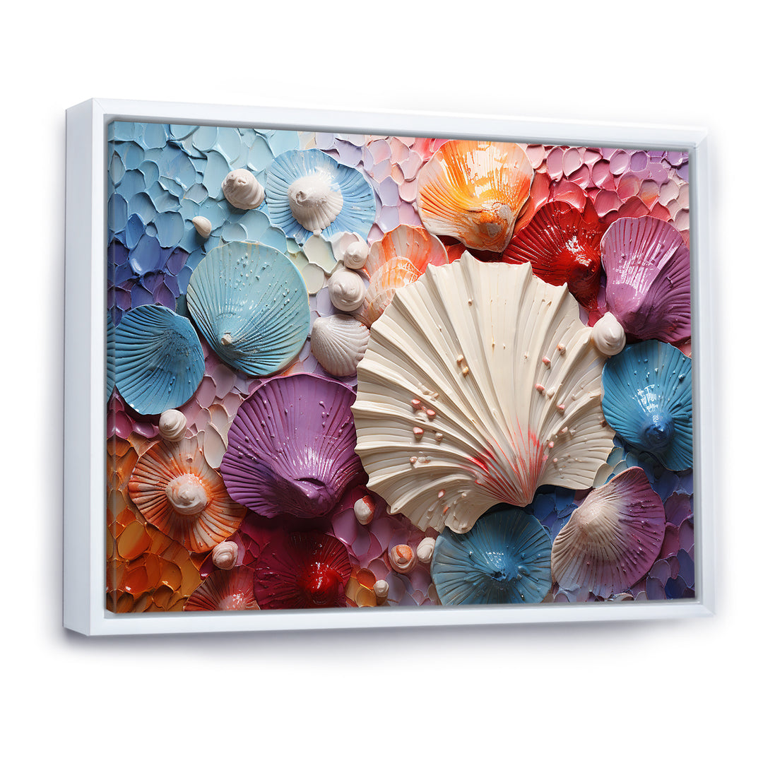 Coastal Seashell Tranquility - Multi-Color Seashell Wall Art