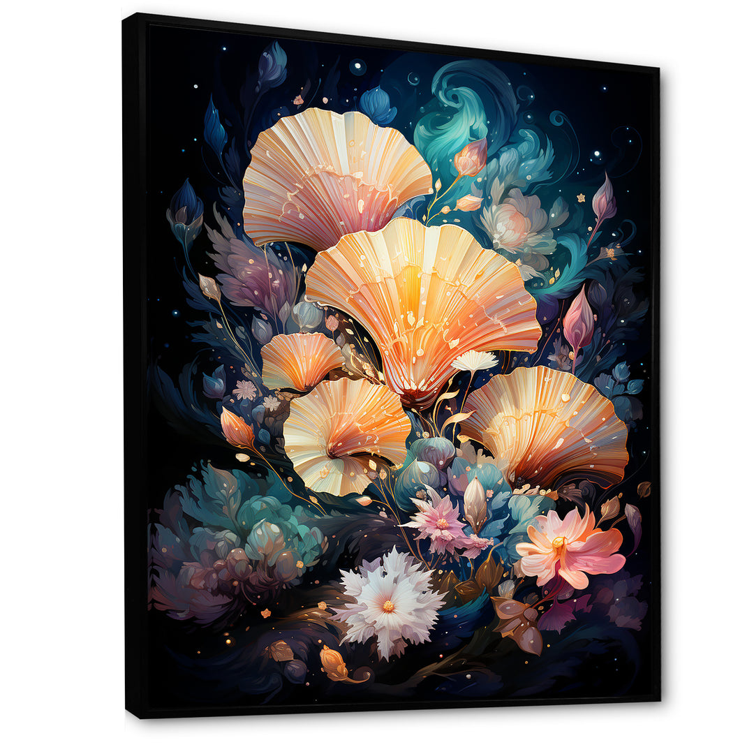 Seashells In A Cosmic Galaxy - Seashell Living Room Wall Art