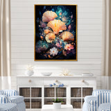 Seashells In A Cosmic Galaxy - Seashell Living Room Wall Art