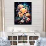 Seashells In A Cosmic Galaxy - Seashell Living Room Wall Art