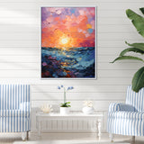 Coastal Harmony Dreamscape Sunset - Seashell Canvas Wall Art