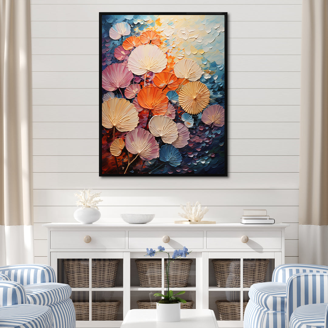 Coastal Harmony Dreamscape - Seashell Canvas Wall Art