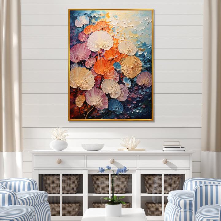 Coastal Harmony Dreamscape - Seashell Canvas Wall Art