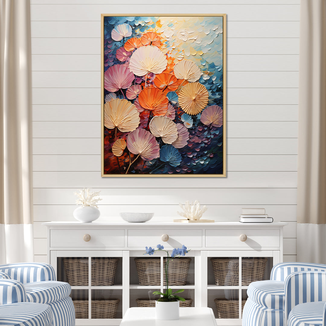 Coastal Harmony Dreamscape - Seashell Canvas Wall Art