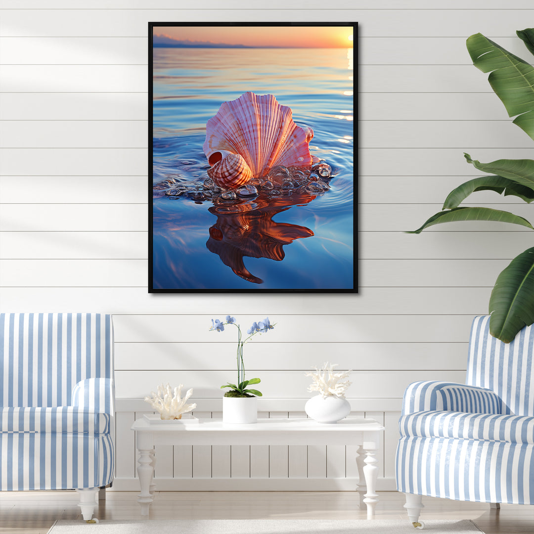 Seashell Oceanic Elegance At Sunset - Seashell Wall Art Prints