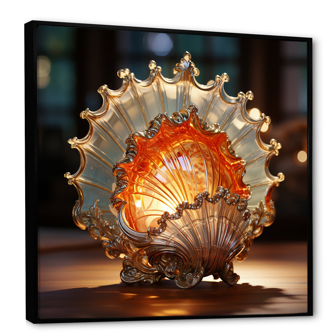 Magical Golden Seashell Relics - Beige Seashell Wall Art