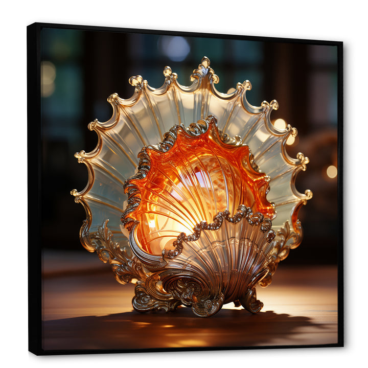 Magical Golden Seashell Relics - Beige Seashell Wall Art