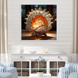 Magical Golden Seashell Relics - Beige Seashell Wall Art