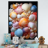 Seashells On Dreamy Tide - Seashell Framed Canvas Art