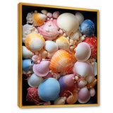 Seashells On Dreamy Tide - Seashell Framed Canvas Art