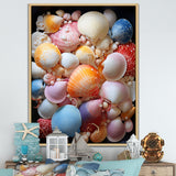 Seashells On Dreamy Tide - Seashell Framed Canvas Art