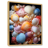 Seashells On Dreamy Tide - Seashell Framed Canvas Art