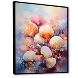 Multicolor Seashells Coastal Collage - Seashell Large Canvas Wall Art