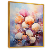 Multicolor Seashells Coastal Collage - Seashell Large Canvas Wall Art