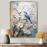 Minimalist Blossoms And Birds Of Spring - Floral Canvas Wall Art