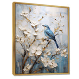 Minimalist Blossoms And Birds Of Spring - Floral Canvas Wall Art