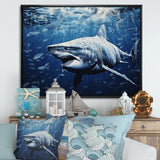 Bull Shark Depths Photography - Shark Framed Canvas Art
