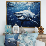 Bull Shark Depths Photography - Shark Framed Canvas Art