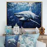 Bull Shark Depths Photography - Shark Framed Canvas Art