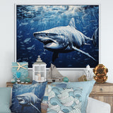 Bull Shark Depths Photography - Shark Framed Canvas Art