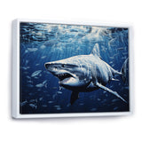 Bull Shark Depths Photography - Shark Framed Canvas Art