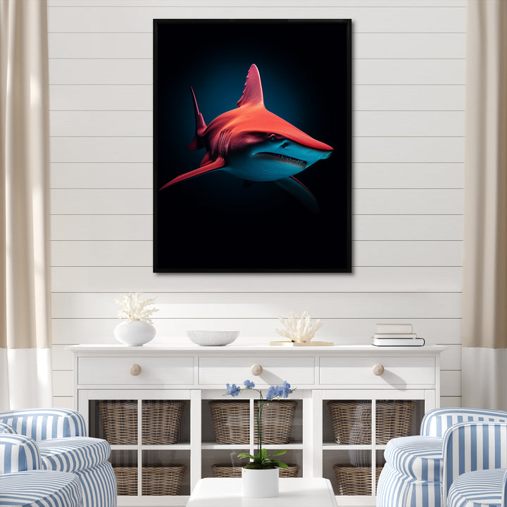 Red Shark Photo Haven - Shark Home Decor Art