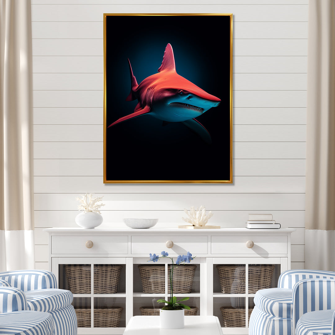 Red Shark Photo Haven - Shark Home Decor Art
