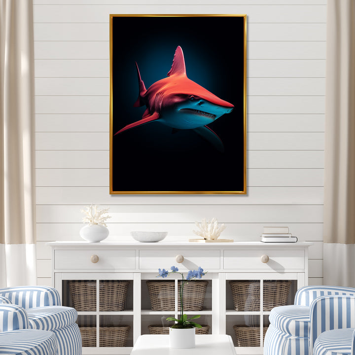 Red Shark Photo Haven - Shark Home Decor Art