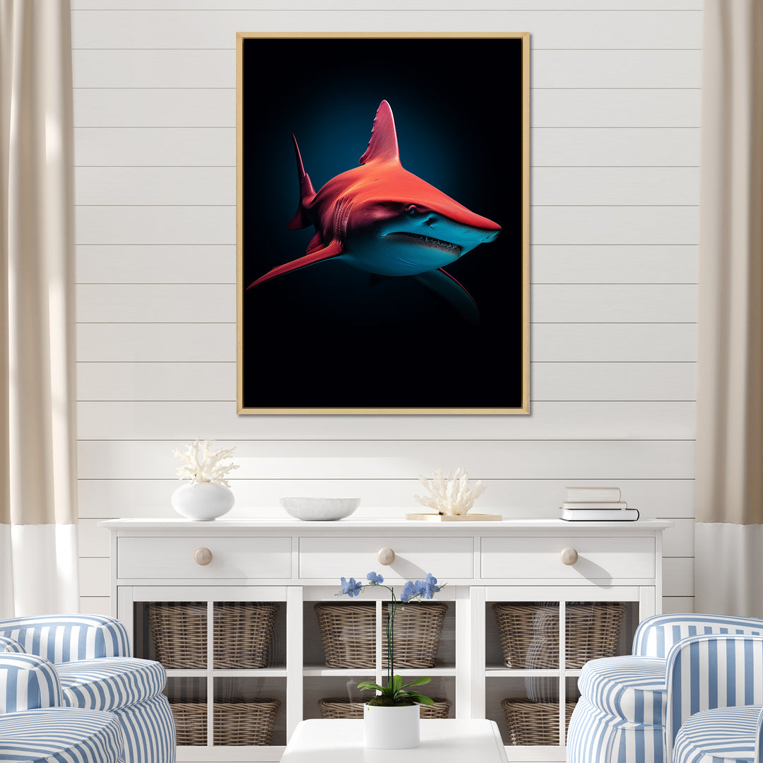 Red Shark Photo Haven - Shark Home Decor Art