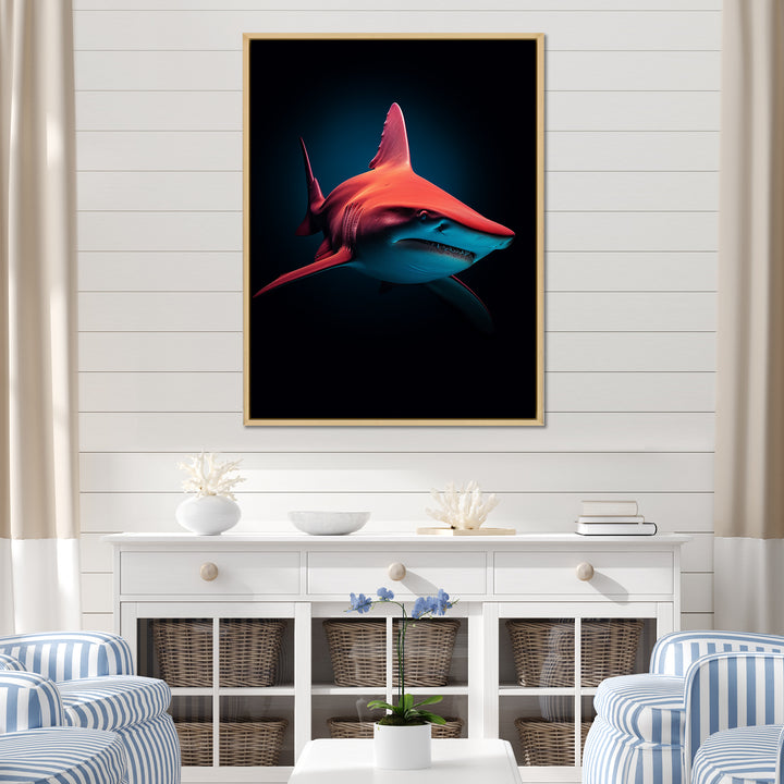 Red Shark Photo Haven - Shark Home Decor Art