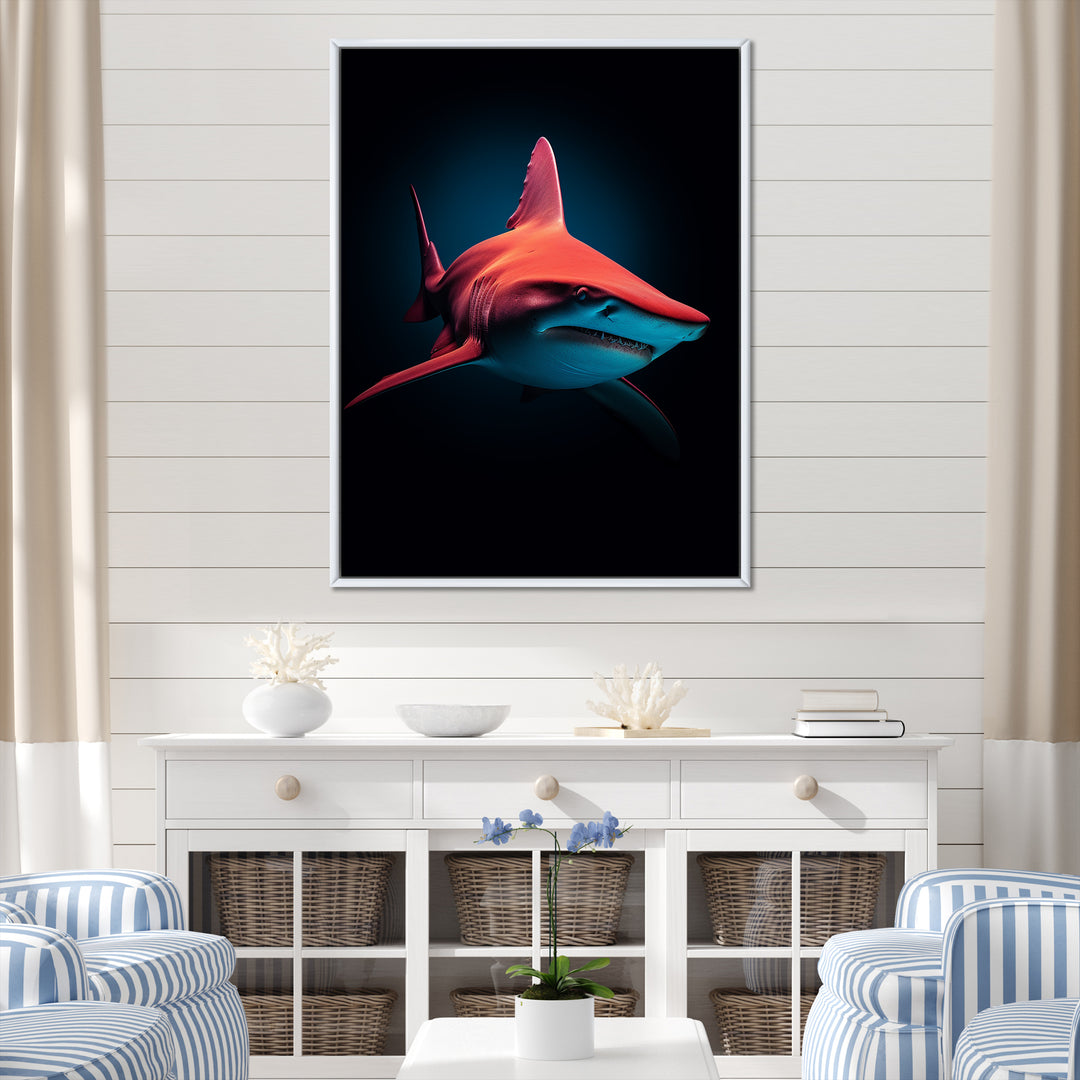 Red Shark Photo Haven - Shark Home Decor Art
