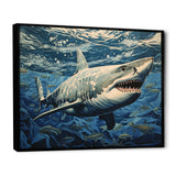 Shark Echo Painting - Shark Framed Canvas Art