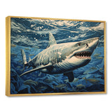 Shark Echo Painting - Shark Framed Canvas Art