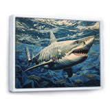 Shark Echo Painting - Shark Framed Canvas Art