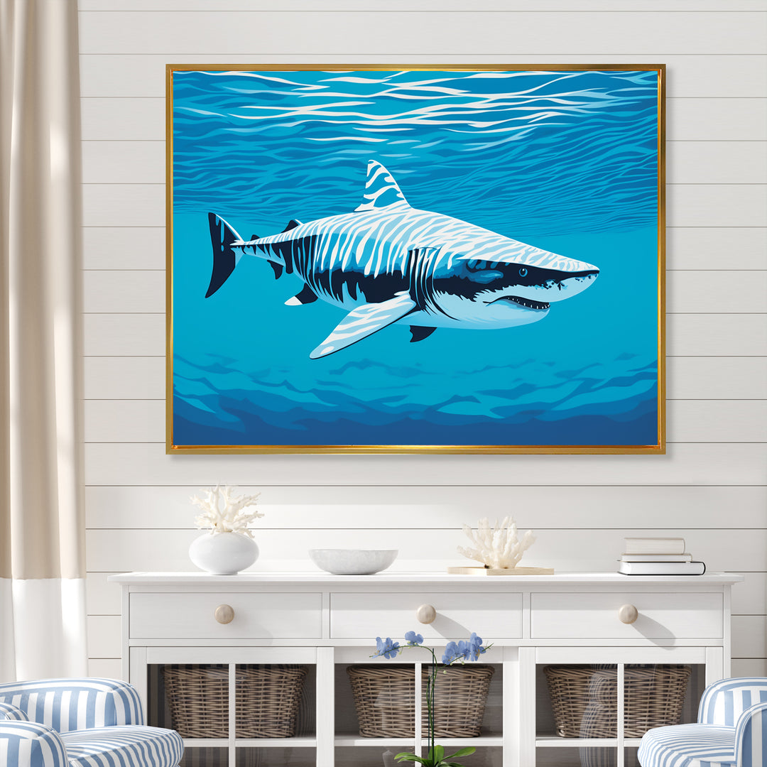 Tiger Shark Territory - Shark Living Room Wall Art