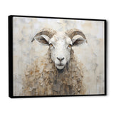 Cozy Beige Minimalism Sheep - Sheep Canvas Wall Art