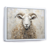 Cozy Beige Minimalism Sheep - Sheep Canvas Wall Art