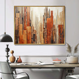 Caramel Columns Skycrapers Dream III - Architecture Canvas Wall Art