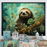 Sloth Jade Journey - Sloth Wall Art Prints
