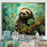 Sloth Jade Journey - Sloth Wall Art Prints