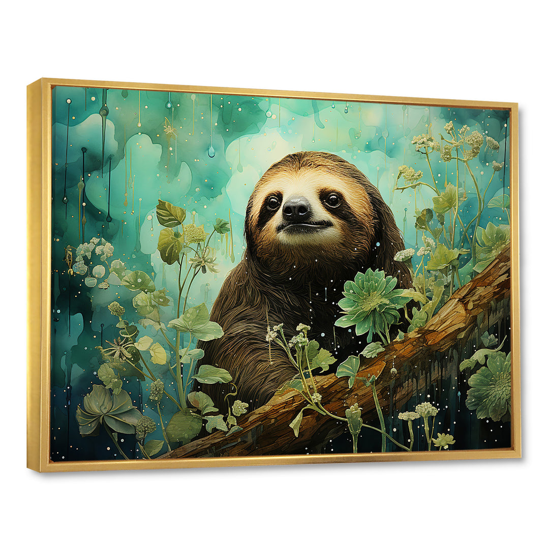 Sloth Jade Journey - Sloth Wall Art Prints