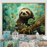 Sloth Jade Journey - Sloth Wall Art Prints