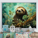 Sloth Jade Journey - Sloth Wall Art Prints