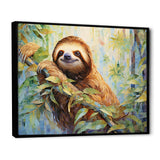 Mellow Climbing Sloth - Sloth Framed Canvas Art