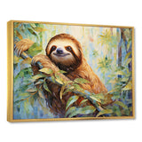 Mellow Climbing Sloth - Sloth Framed Canvas Art