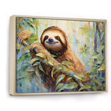 Mellow Climbing Sloth - Sloth Framed Canvas Art