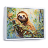 Mellow Climbing Sloth - Sloth Framed Canvas Art