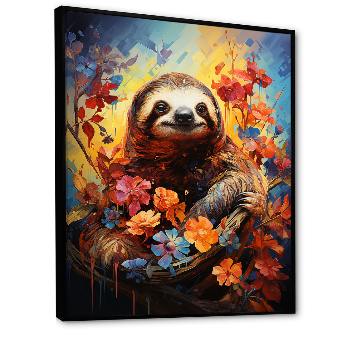 Mellow Flower Sloth - Sloth Home Decor Art