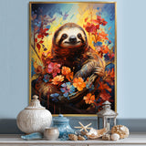 Mellow Flower Sloth - Sloth Home Decor Art