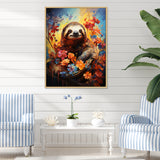 Mellow Flower Sloth - Sloth Home Decor Art